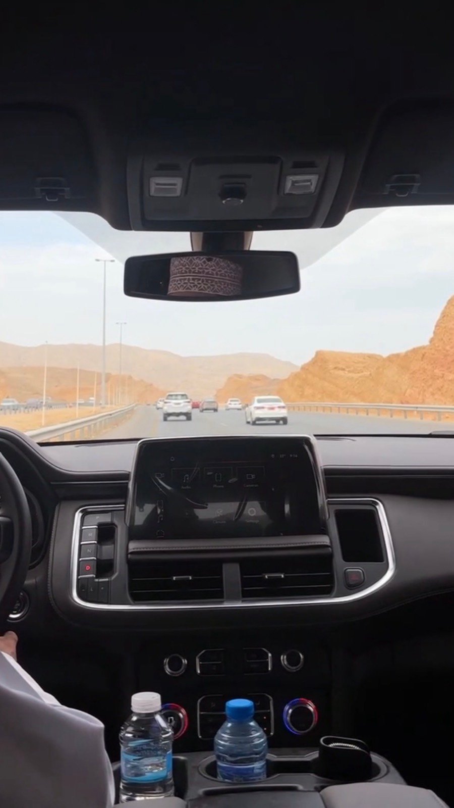Switchback mountain road climbing Jabal Akhdar in Oman