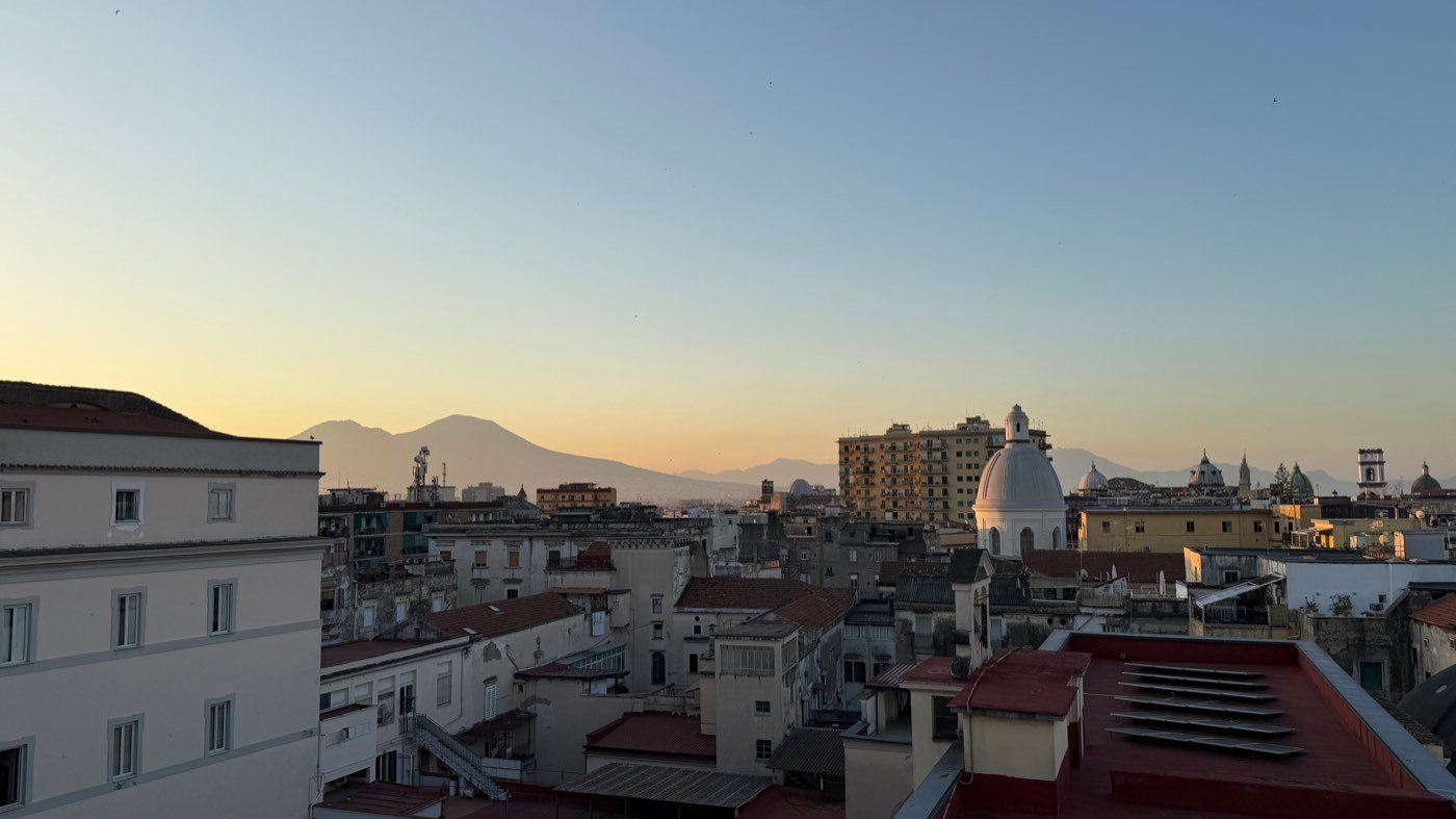 View over the rooftops of Naples toward the bay