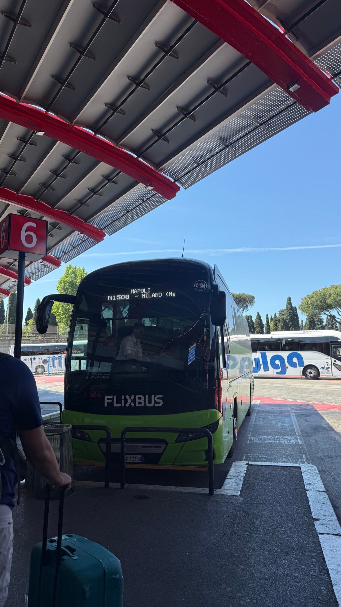 The Flixbus we took from Rome to Naples