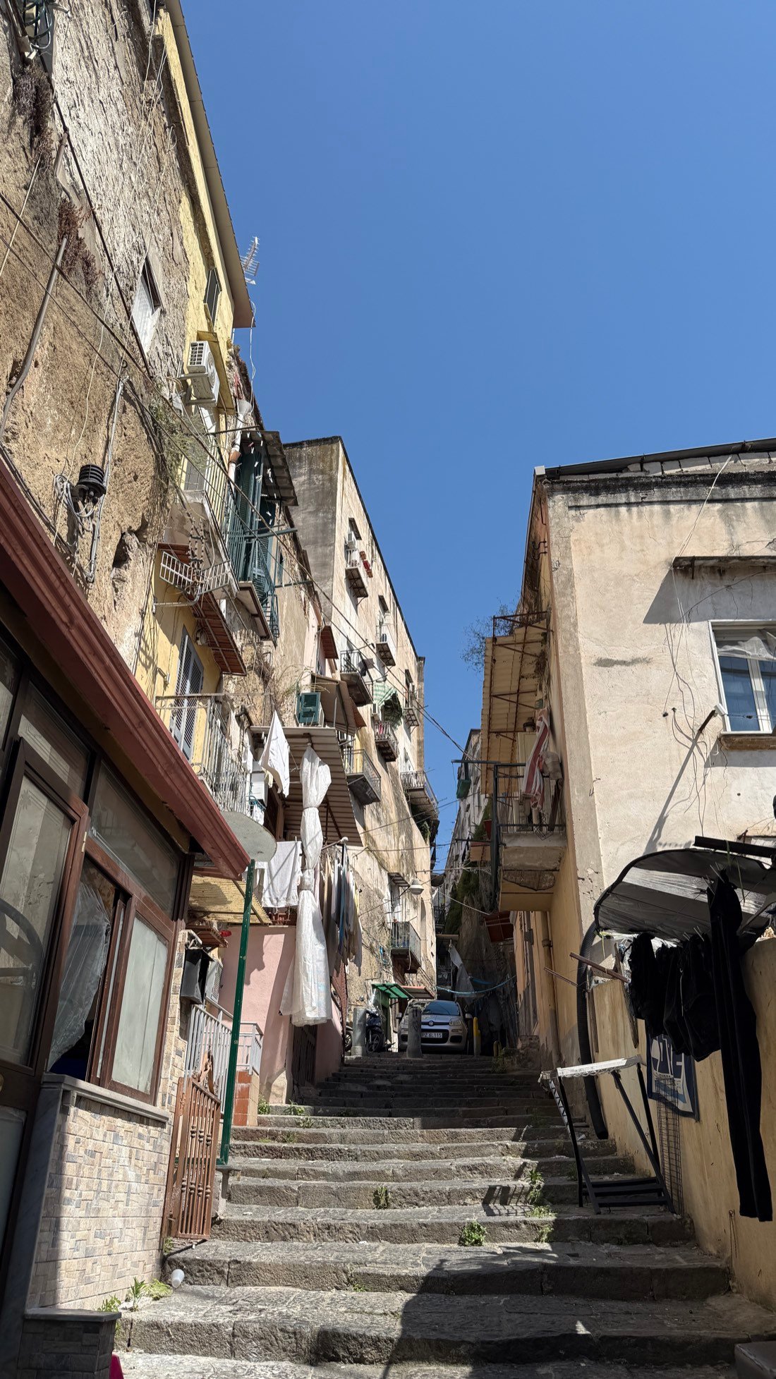 Stairs winding through the neighbourhoods of Naples