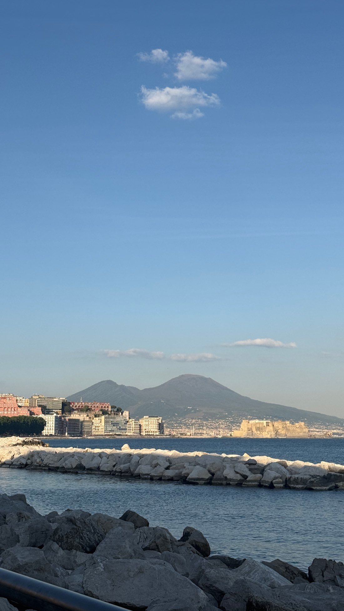 The waterfront near Castel dell'Ovo in Naples at night