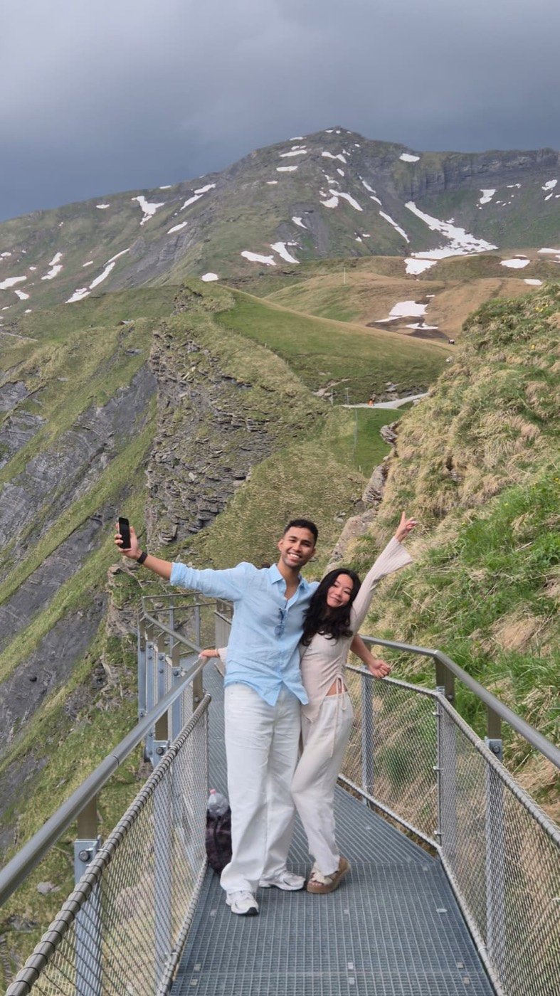 Standing on the First Cliff Walk, a metal walkway bolted to the cliff face high above the valley