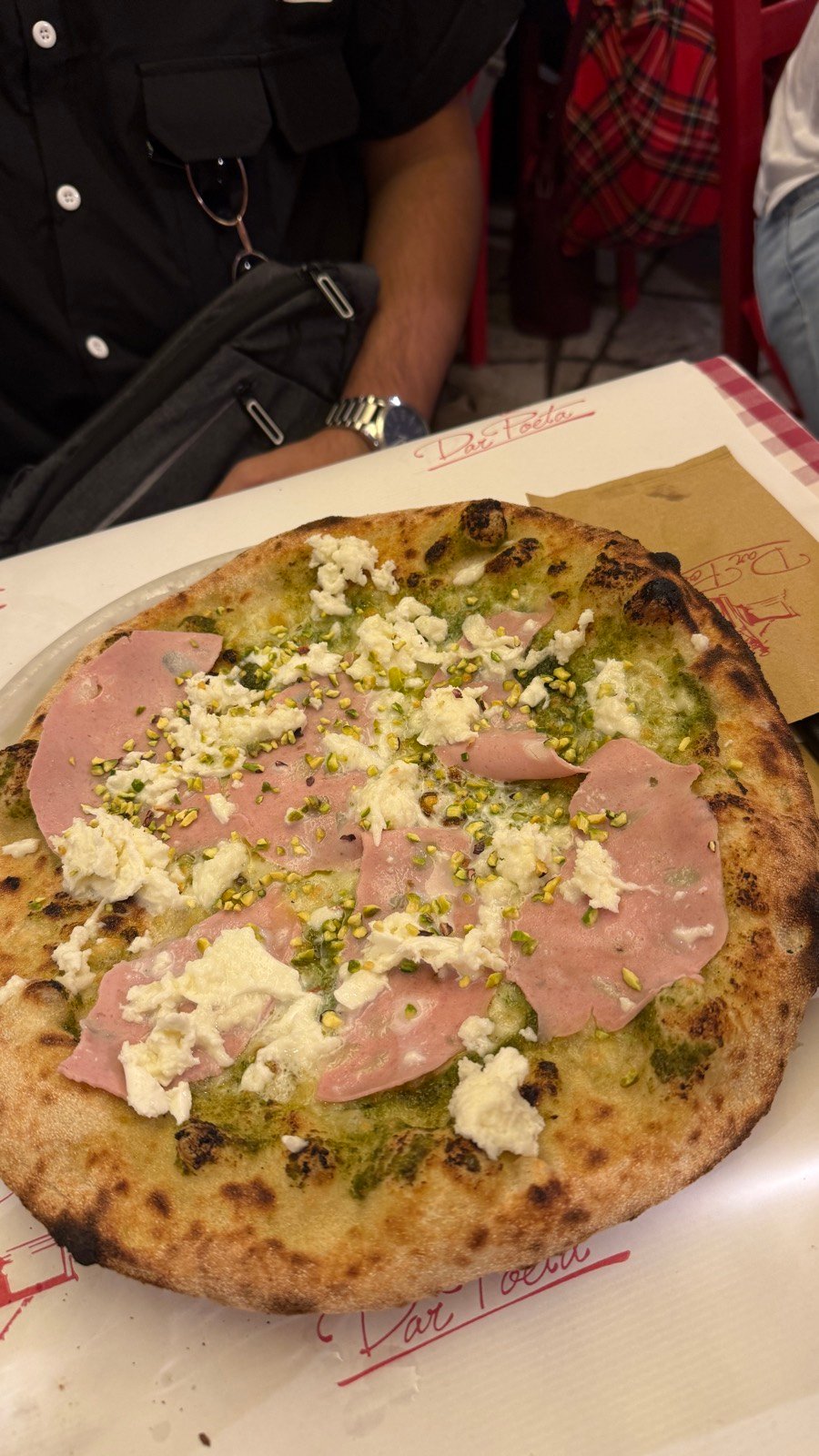 A slow-risen pizza at Dar Poeta in Trastevere, Rome