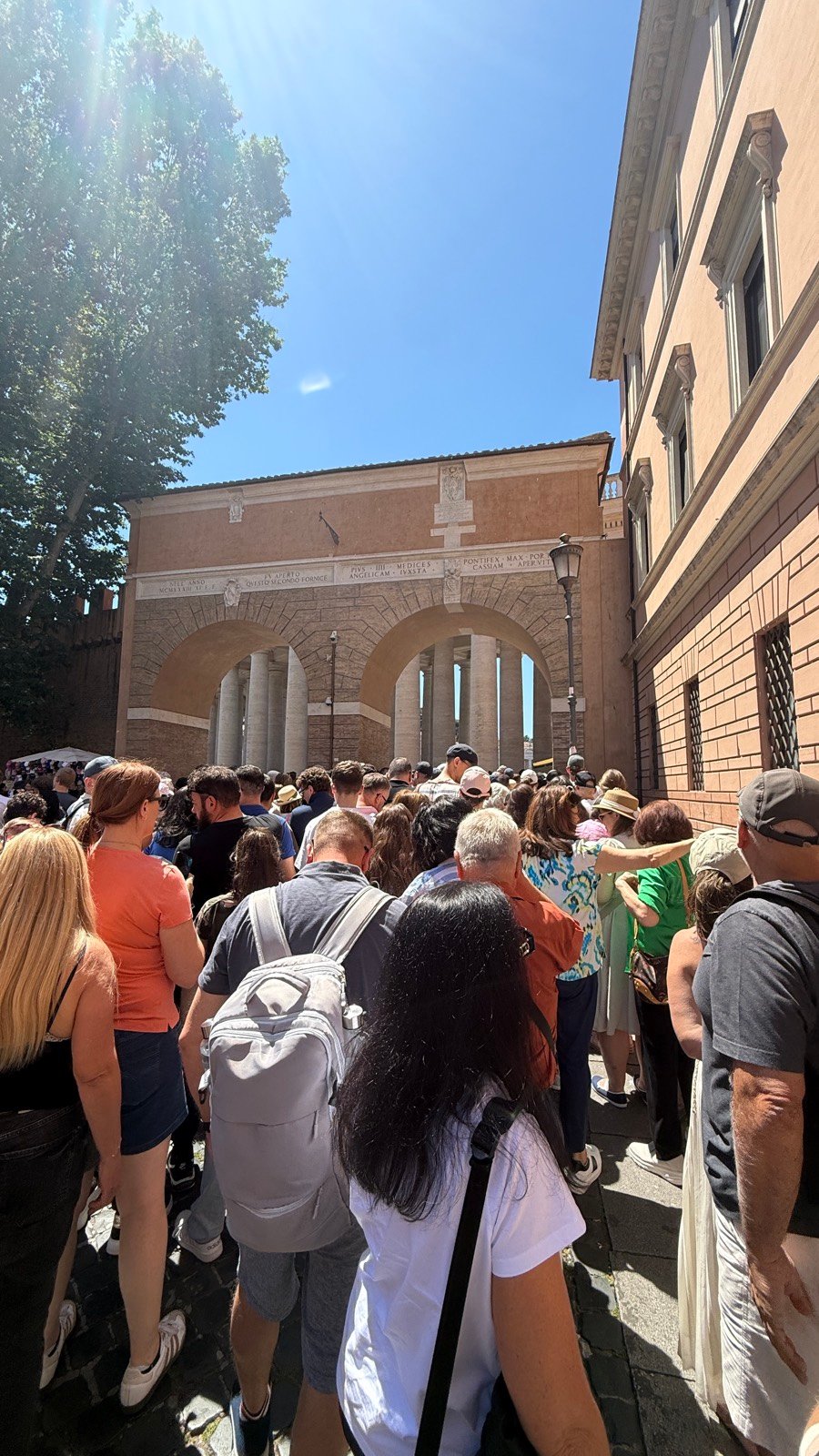 The morning queue outside the Vatican Museums in Rome