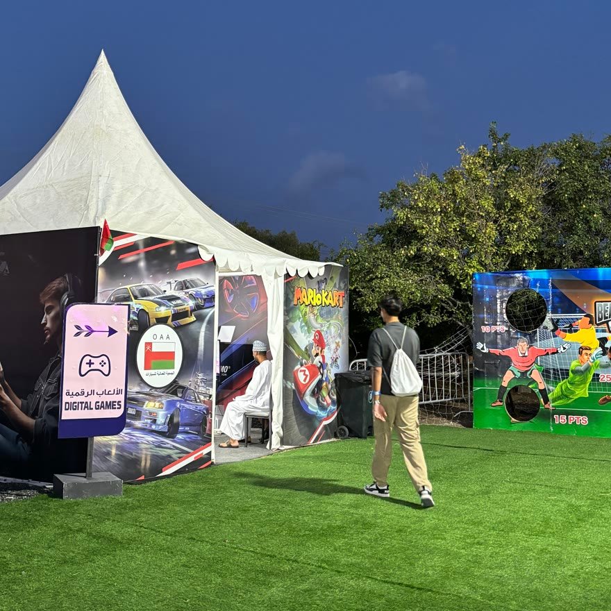 Game booths at the Rummana carnival in Oman