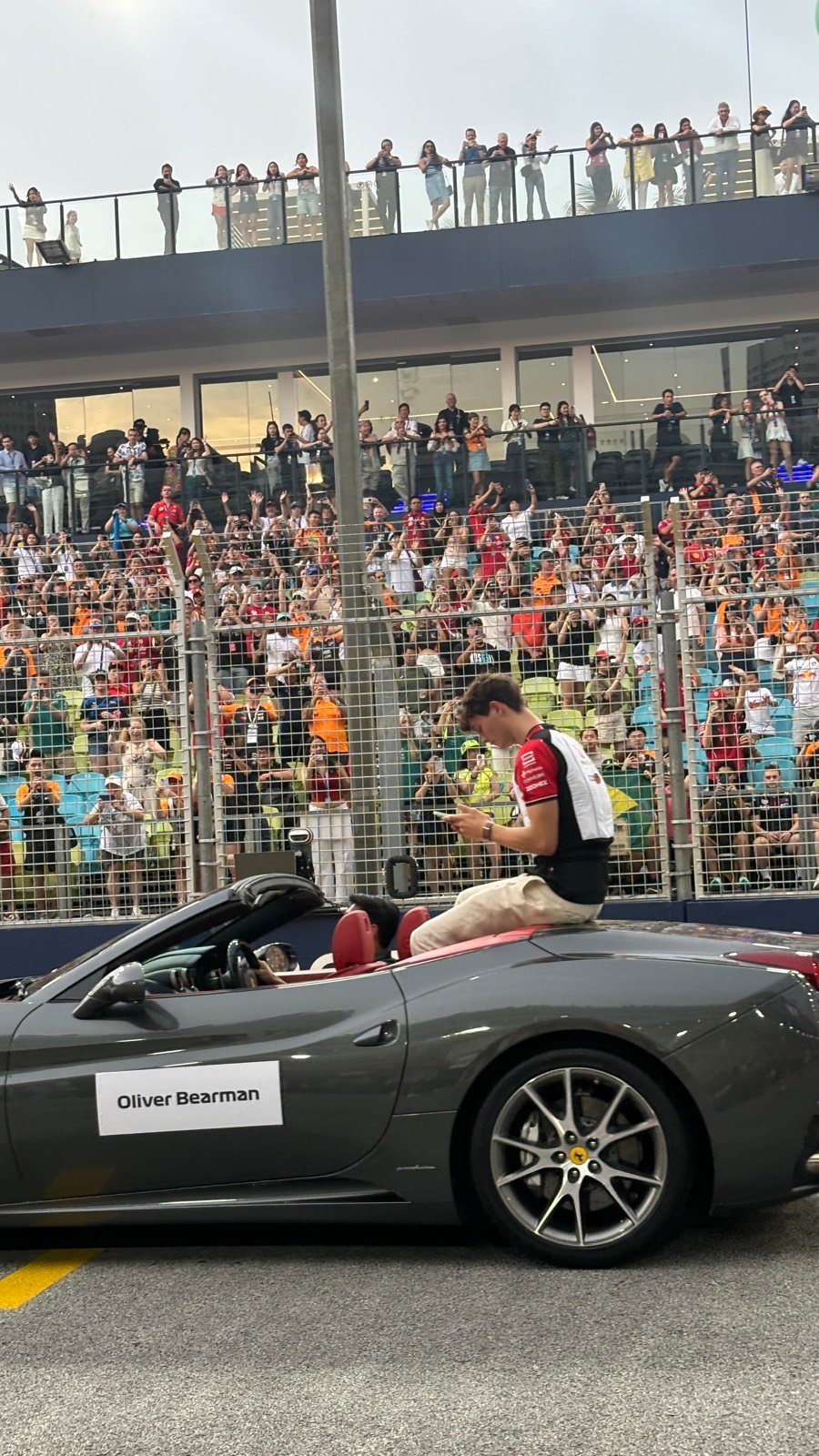 The drivers parade before the Singapore Grand Prix