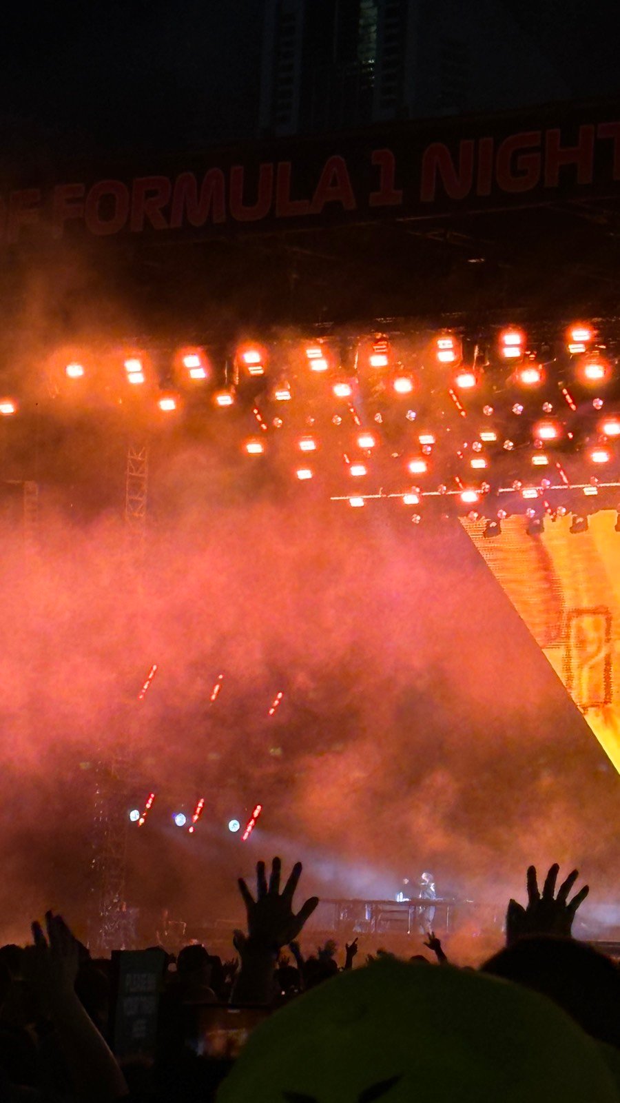 A night concert on the Padang Stage at the Singapore Grand Prix