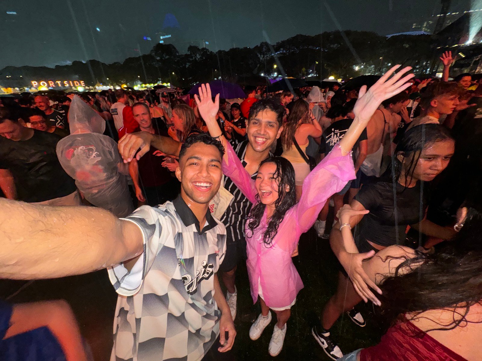 A rainy night concert on the Padang Stage at the Singapore Grand Prix