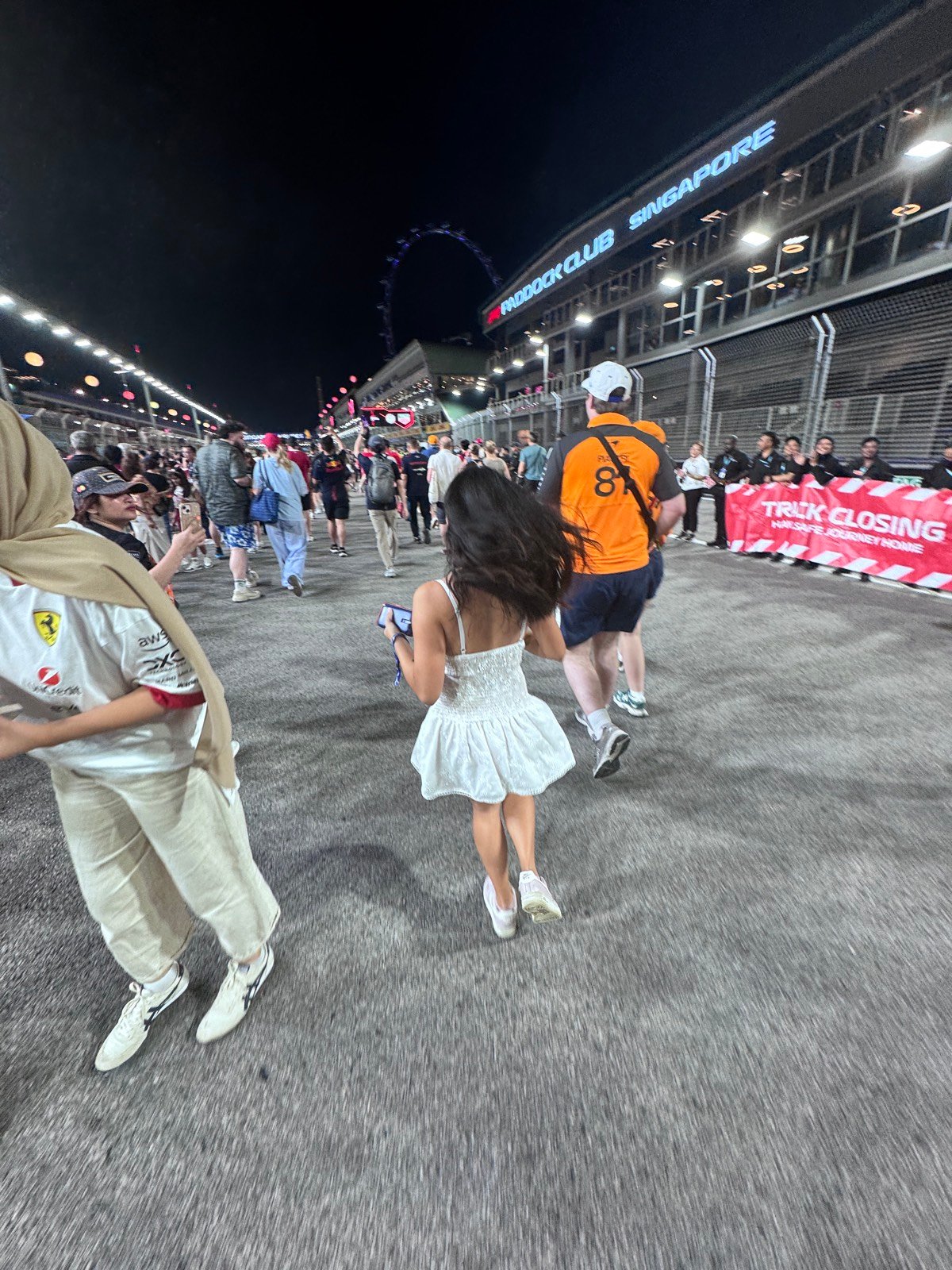 Fans making their way to the podium ceremony after the Singapore Grand Prix