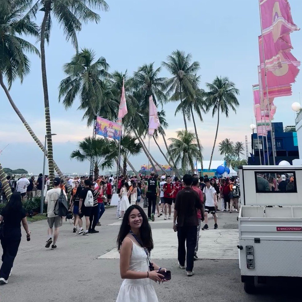 Alyssa in the Zone 1 area at the Singapore Grand Prix circuit park