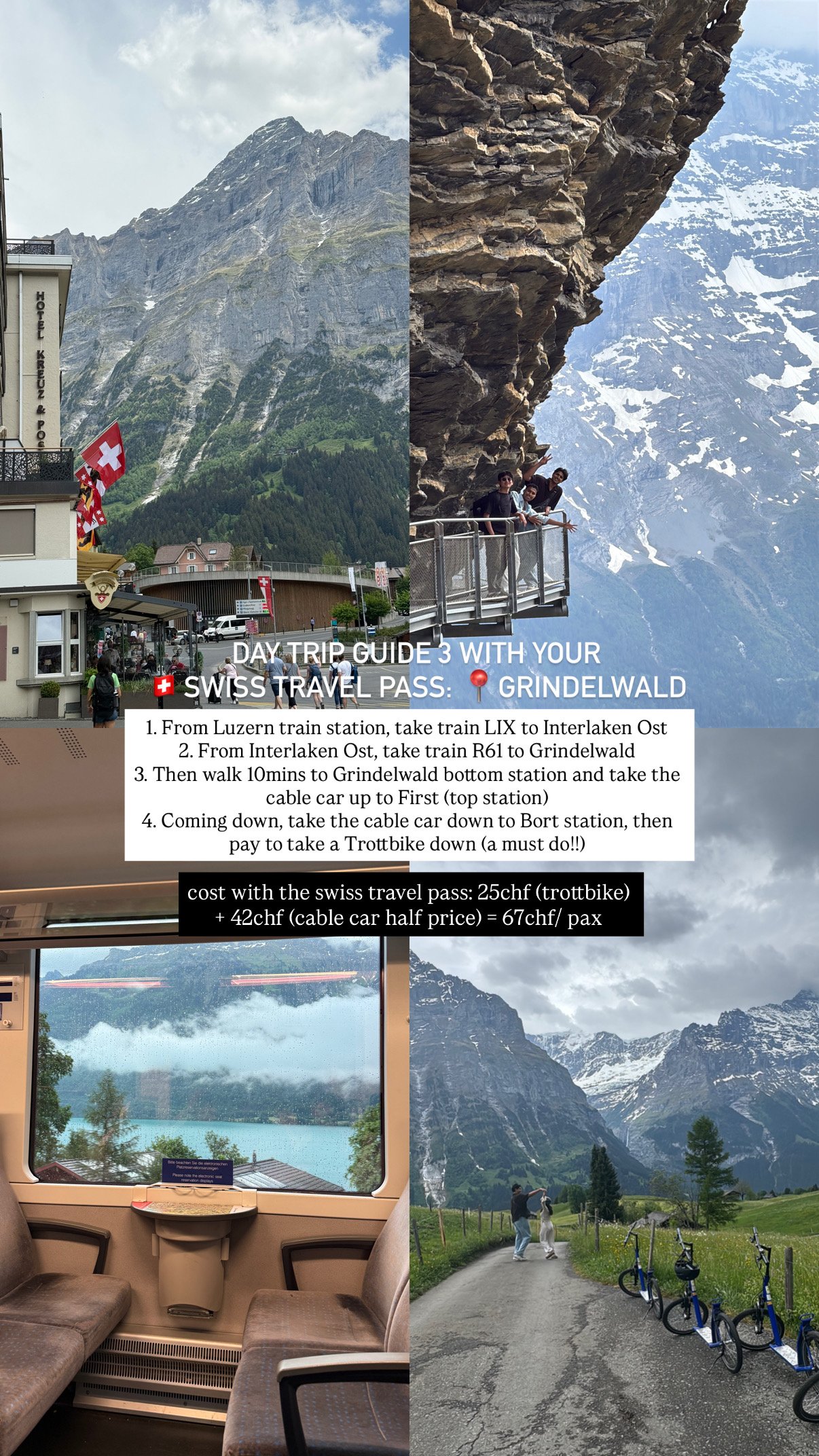 Grindelwald and First mountain day trip with the cliff walk and Trottibike