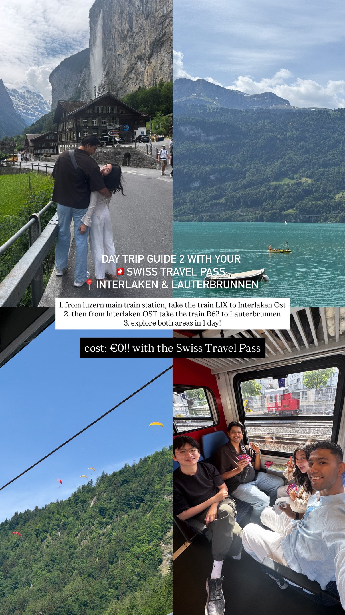 Interlaken and Lauterbrunnen day trip by train from Luzern