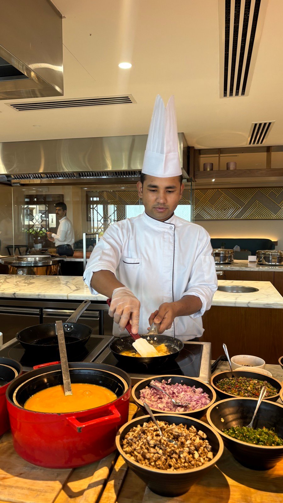 Egg station at the Veranda breakfast buffet